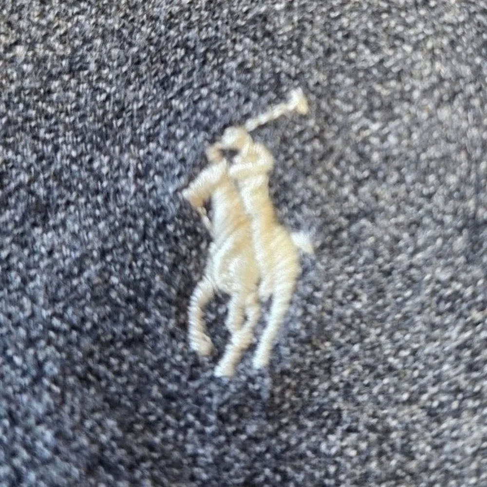 Polo Ralph Lauren Custom Fit L‎ Gray Long Sleeve polo Shirt Heathered Preppy